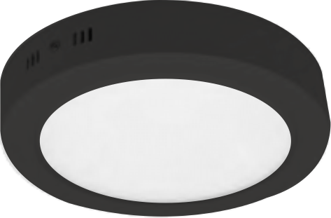 18W Surface Mounted Roud Black Panel Light